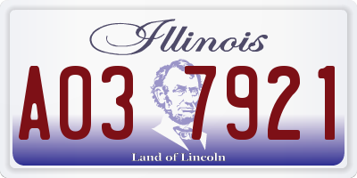 IL license plate A037921