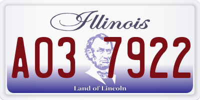 IL license plate A037922