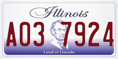 IL license plate A037924