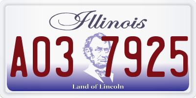 IL license plate A037925