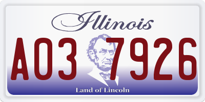 IL license plate A037926