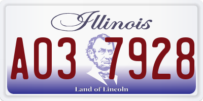 IL license plate A037928