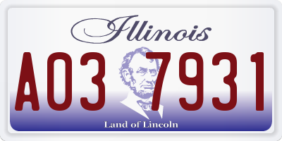 IL license plate A037931