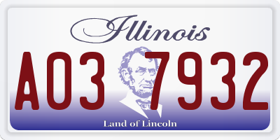 IL license plate A037932