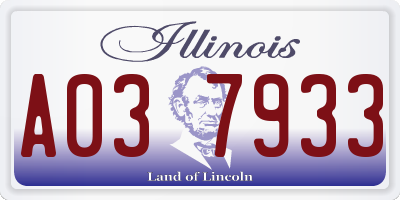 IL license plate A037933