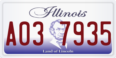 IL license plate A037935