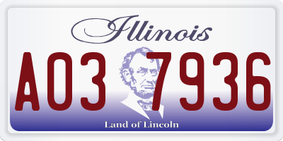 IL license plate A037936