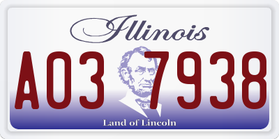 IL license plate A037938
