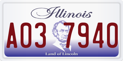 IL license plate A037940