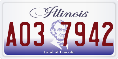 IL license plate A037942