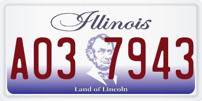 IL license plate A037943