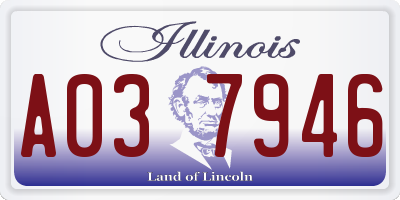 IL license plate A037946