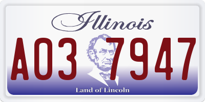 IL license plate A037947