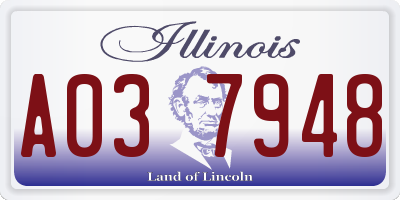 IL license plate A037948