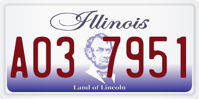 IL license plate A037951
