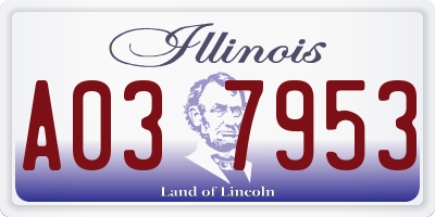 IL license plate A037953