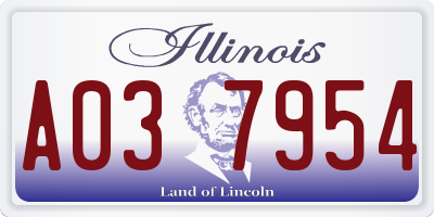 IL license plate A037954