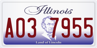 IL license plate A037955