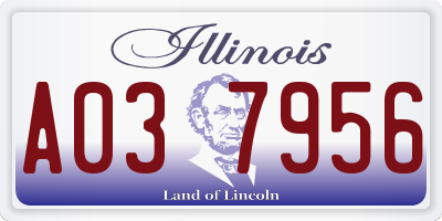 IL license plate A037956