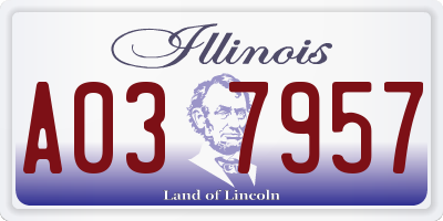 IL license plate A037957