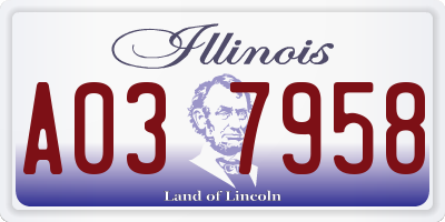 IL license plate A037958