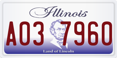 IL license plate A037960