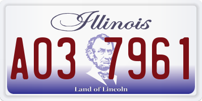 IL license plate A037961