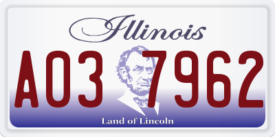 IL license plate A037962