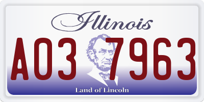IL license plate A037963