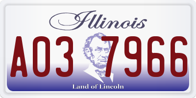 IL license plate A037966