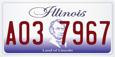 IL license plate A037967