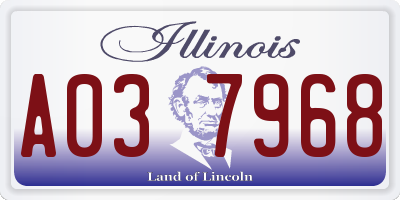 IL license plate A037968