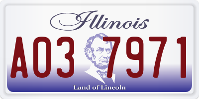 IL license plate A037971