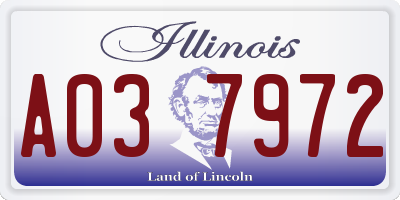 IL license plate A037972