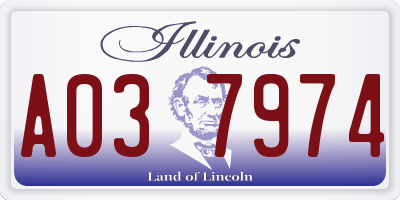 IL license plate A037974