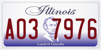 IL license plate A037976