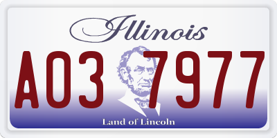 IL license plate A037977