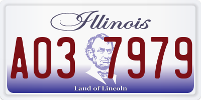 IL license plate A037979