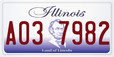 IL license plate A037982