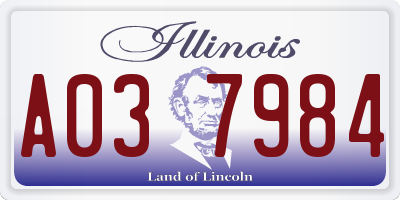 IL license plate A037984