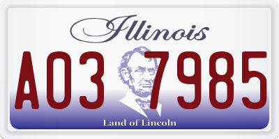 IL license plate A037985