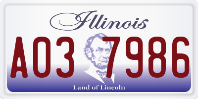 IL license plate A037986