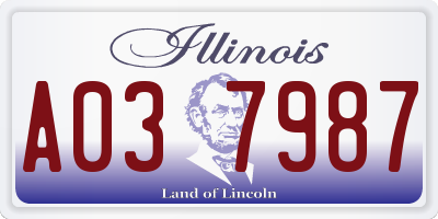 IL license plate A037987