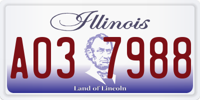 IL license plate A037988