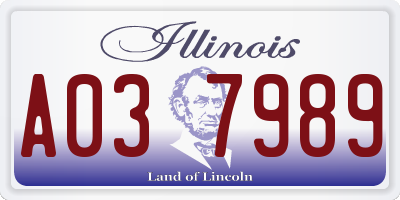 IL license plate A037989