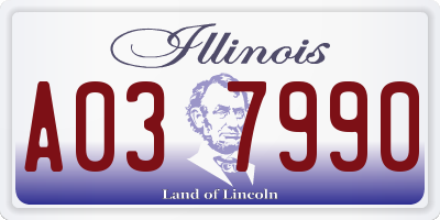 IL license plate A037990