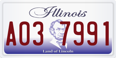 IL license plate A037991
