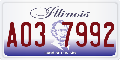 IL license plate A037992
