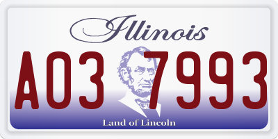 IL license plate A037993
