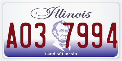 IL license plate A037994